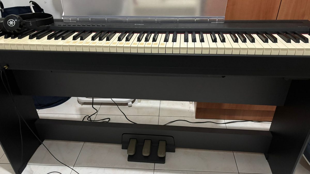 Digital piano and stand prepared for bulky item removal
