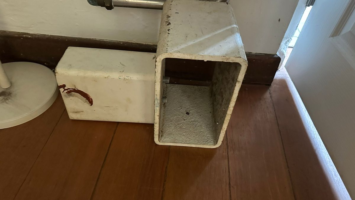 Removed metal fixture parts from renovation works